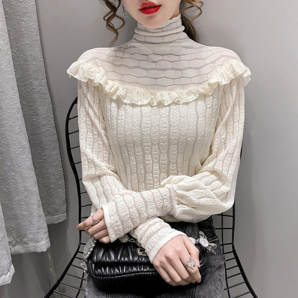 Ženska casual košulja s visokom kragnom i dugim rukavima u tri boje