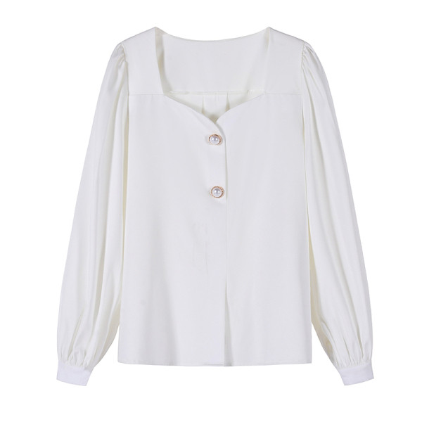 Γυναικείο σατέν πουκάμισο με κουμπιά και μακριά μανίκια