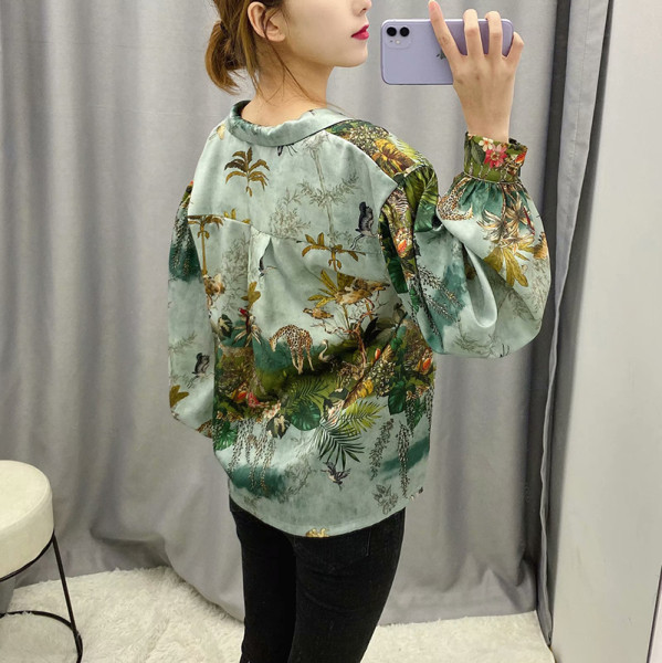 Lezser női ing színes mintával