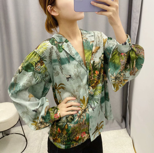 Lezser női ing színes mintával