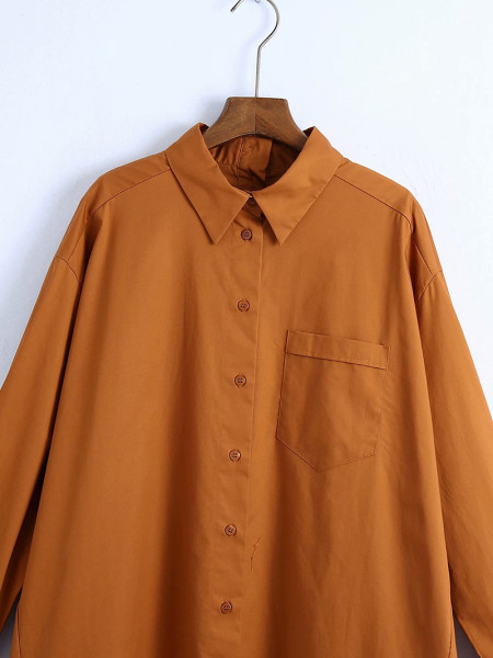 Pikk asümmeetriline nööpidega särk