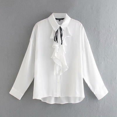 Női elegáns fehér ing békával