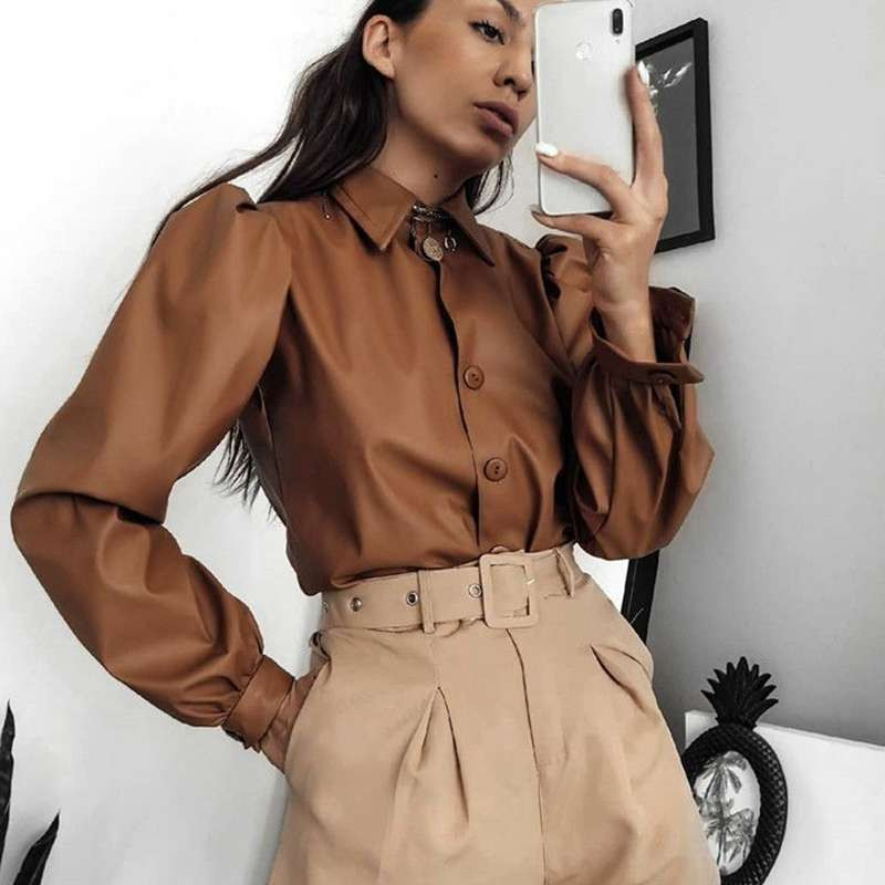 Novi model moderne ženske košulje sa puf rukavima