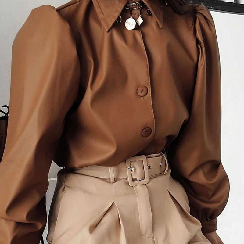 Novi model moderne ženske košulje sa puf rukavima