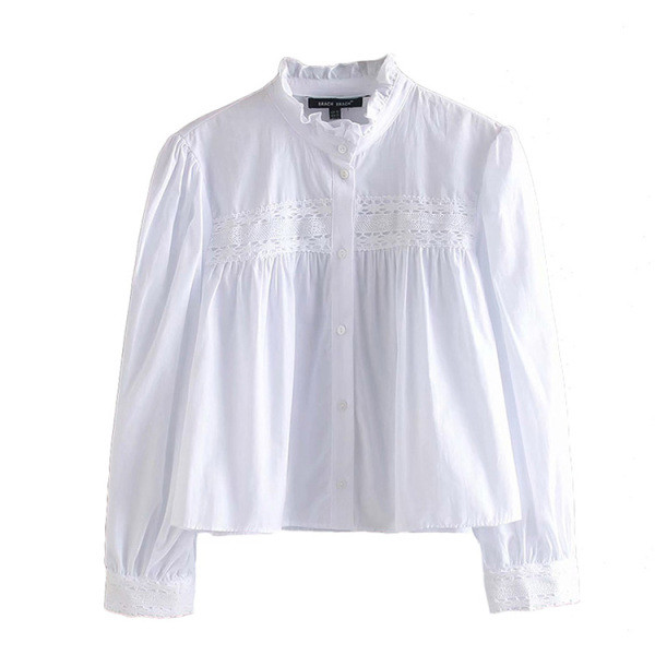 Fehér női ing hímzéssel és fürtökkel