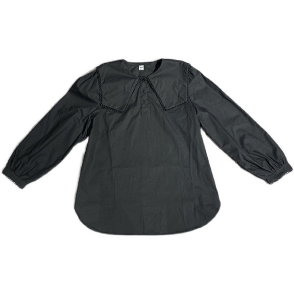 Női ing kerek nyakkivágással és gombokkal széles modell