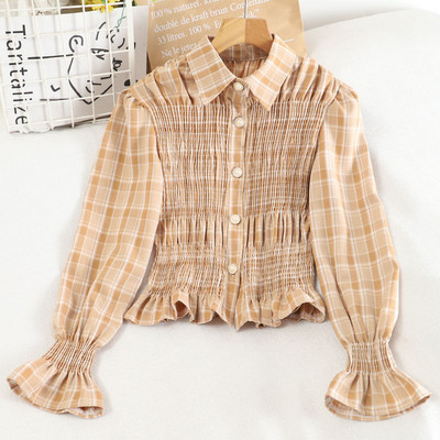 Karirana košulja s klasičnim ovratnikom i dugim rukavima