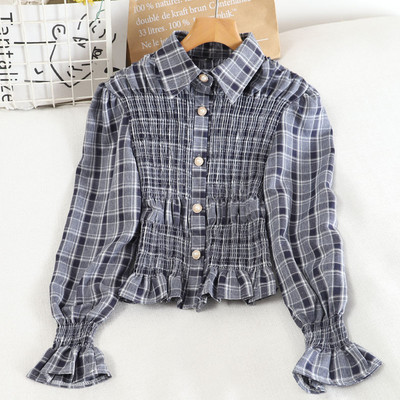 Karirana košulja s klasičnim ovratnikom i dugim rukavima