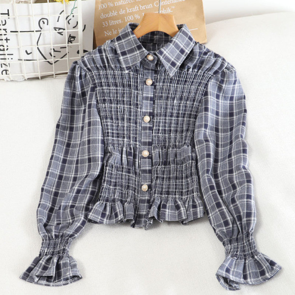 Karirana košulja s klasičnim ovratnikom i dugim rukavima