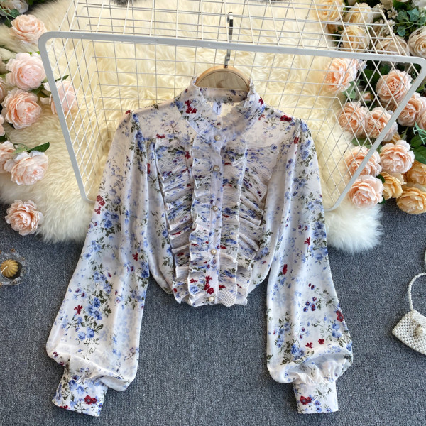 Modern női ing virágokkal és fürtökkel