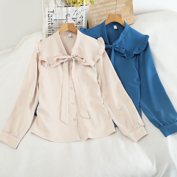 Aktuelna ženska košulja sa vezama i dugim rukavima