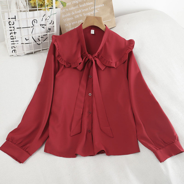 Aktuelna ženska košulja sa vezama i dugim rukavima