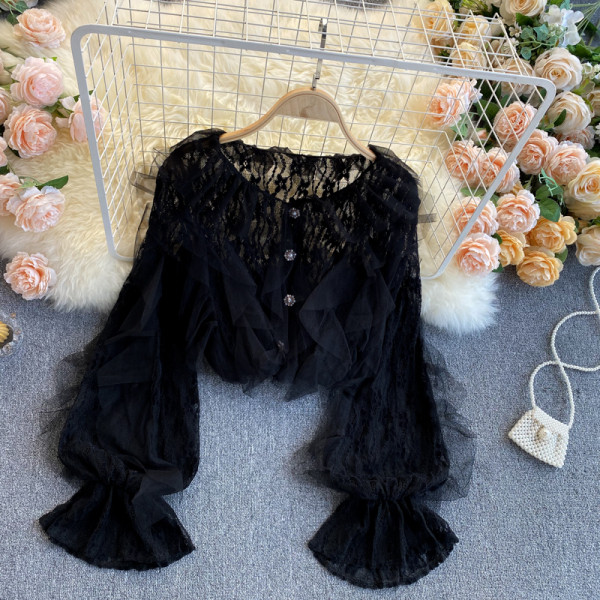 Női csipke ing ovális nyakkivágással