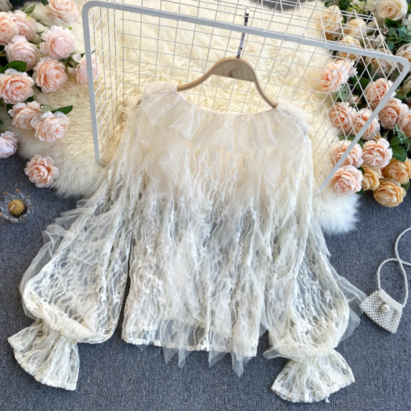 Női csipke ing ovális nyakkivágással