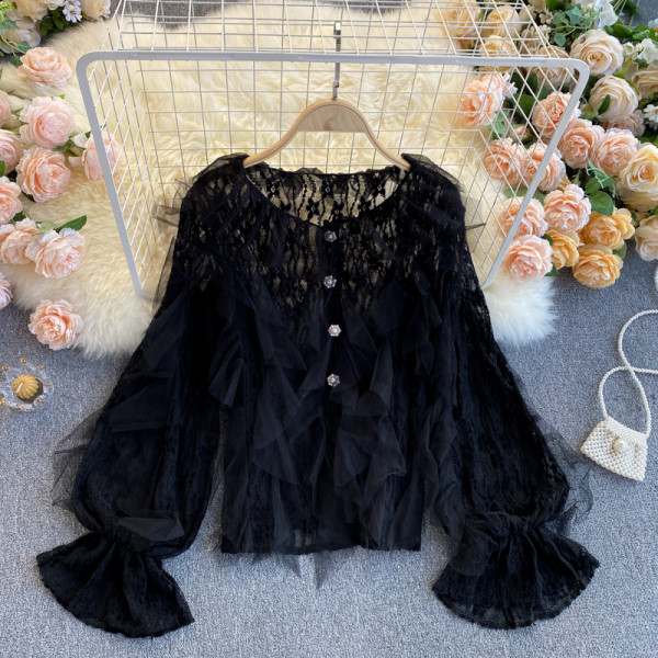 Női csipke ing ovális nyakkivágással