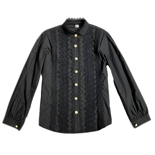 Moderna ženska košulja s niskom kragnom i čipkom