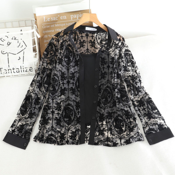 Női csipke ing hosszú ujjal