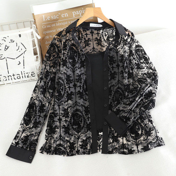 Női csipke ing hosszú ujjal