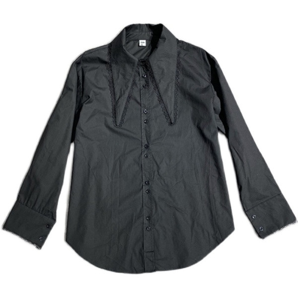 Alkalmi női ing ovális nyakkivágással és hosszú ujjal