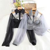 Új modell női rövid ing, tüll ujjal