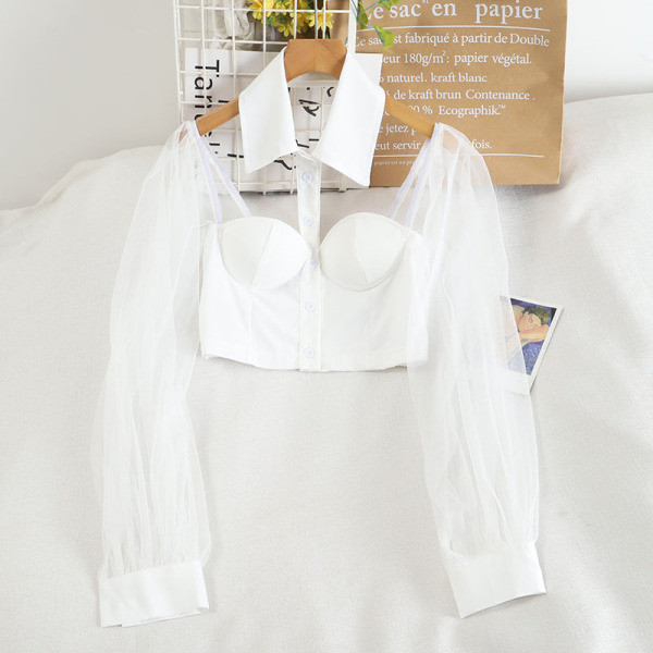 Új modell női rövid ing, tüll ujjal