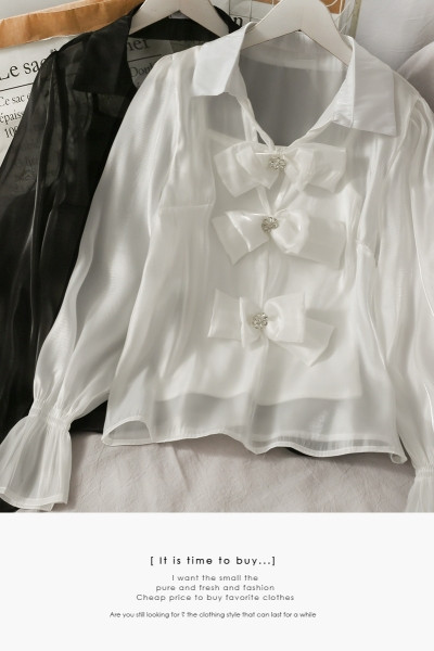 Modern női ing szalagokkal