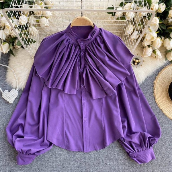 Naiste vabaaja särk pikkade laiade varrukatega