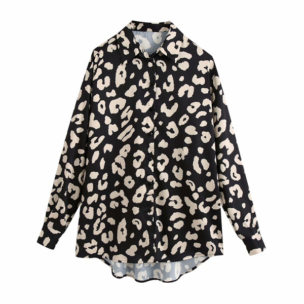 Ženska široka košulja sa animal printom