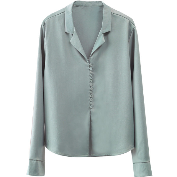 Női ing spitz nyakkivágással és hosszú ujjú - többféle színben