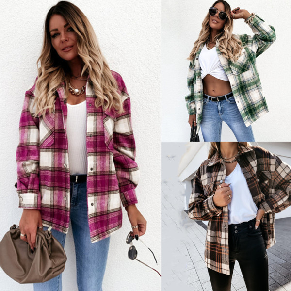 Novi model sportsko-casual ženske karirane košulje