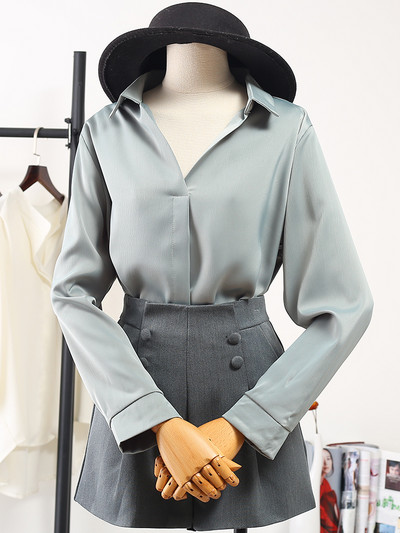 Νέο μοντέλο γυναικείο πουκάμισο με λαιμόκοψη - ρετρό στιλ