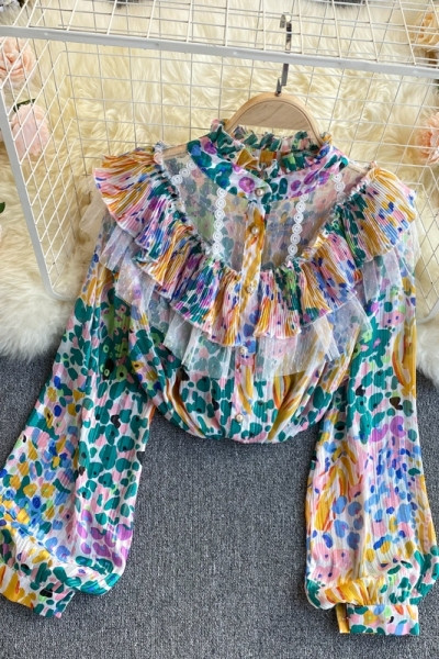 Sokszínű női ing fürtökkel