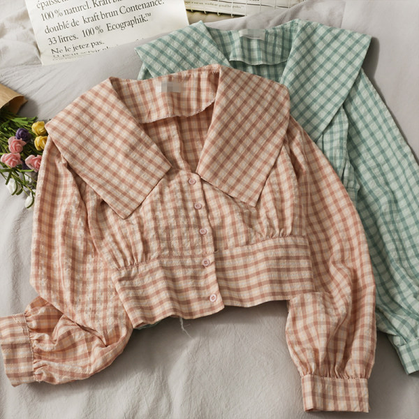 Kockás női ing hosszú ujjal