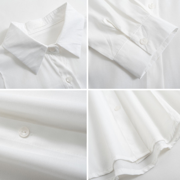 Naiste nööpide ja pikkade varrukatega särk - tavaline mudel