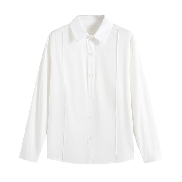 Naiste nööpide ja pikkade varrukatega särk - tavaline mudel