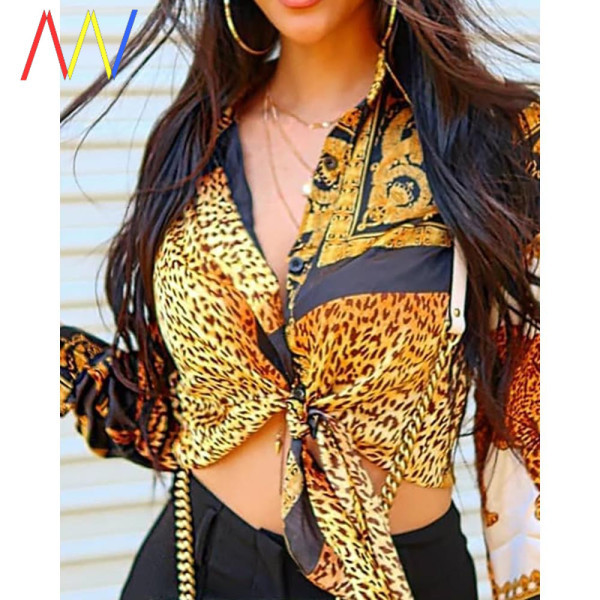 Modern női ing színes mintával