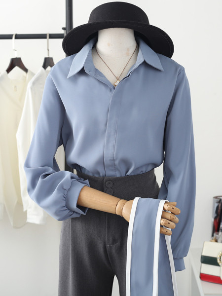 Moderna ženska košulja s dugim rukavima i vezama od šifona