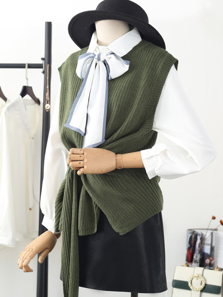 Moderna ženska košulja s dugim rukavima i vezama od šifona