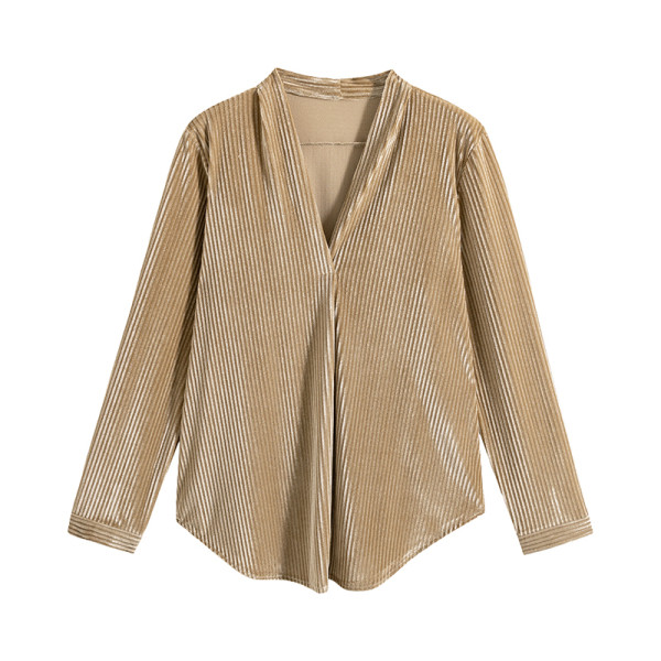 Valge spitsikaelusega naiste vabaajasärk