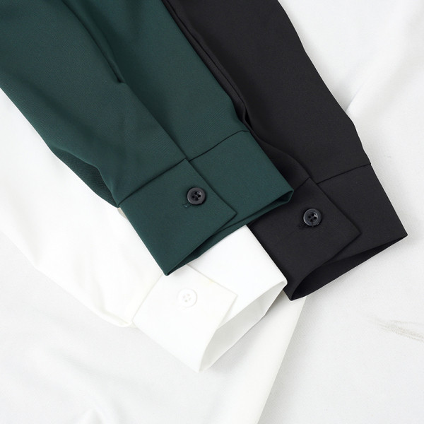 Moodne naiste särk - spits-kaelusega ja pikkade varrukatega