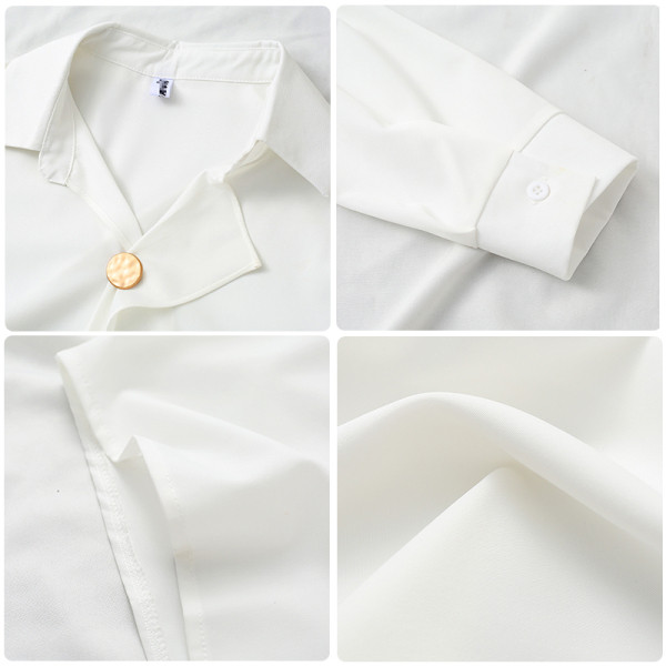 Moodne naiste särk - spits-kaelusega ja pikkade varrukatega