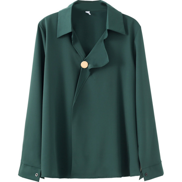 Moodne naiste särk - spits-kaelusega ja pikkade varrukatega