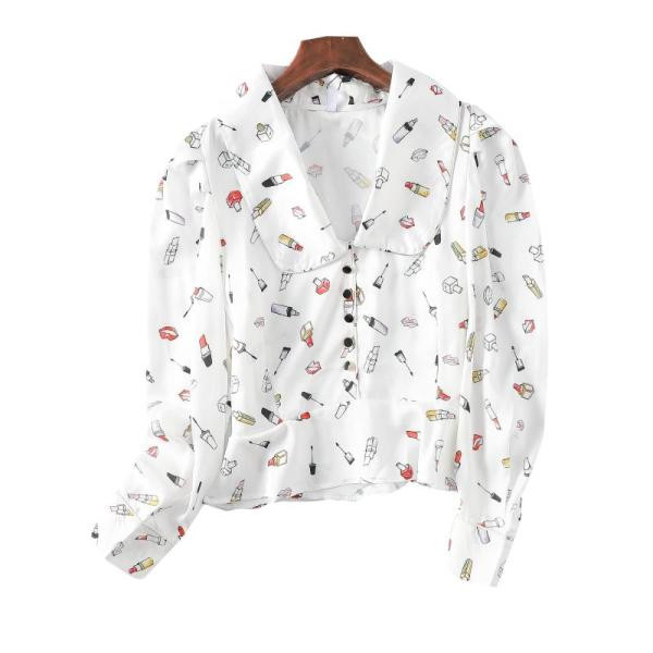 Lühike asümmeetriline sügava spitsikaelusega särk