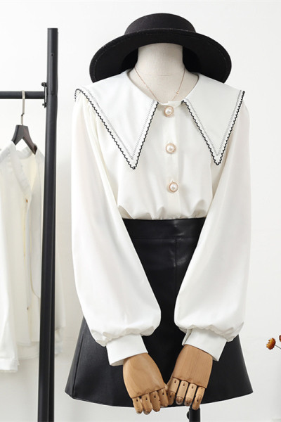 Uue mudeli naiste särk - ümara kaelusega ja pikkade varrukatega