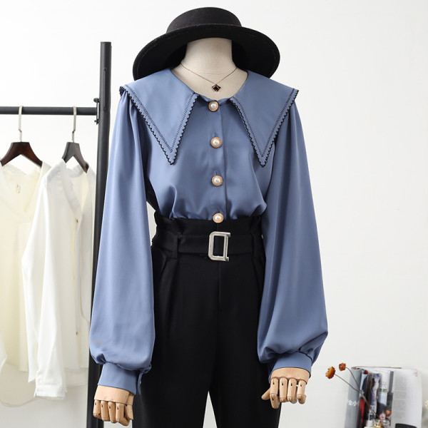 Uue mudeli naiste särk - ümara kaelusega ja pikkade varrukatega