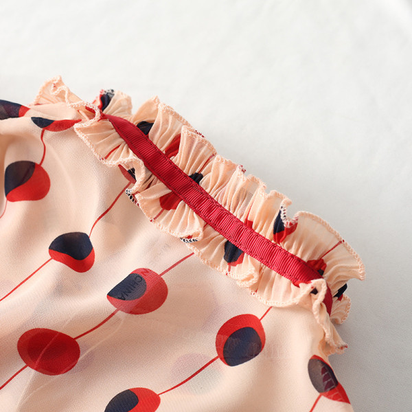 Moodne naiste täpiline madala krae ja paeltega särk