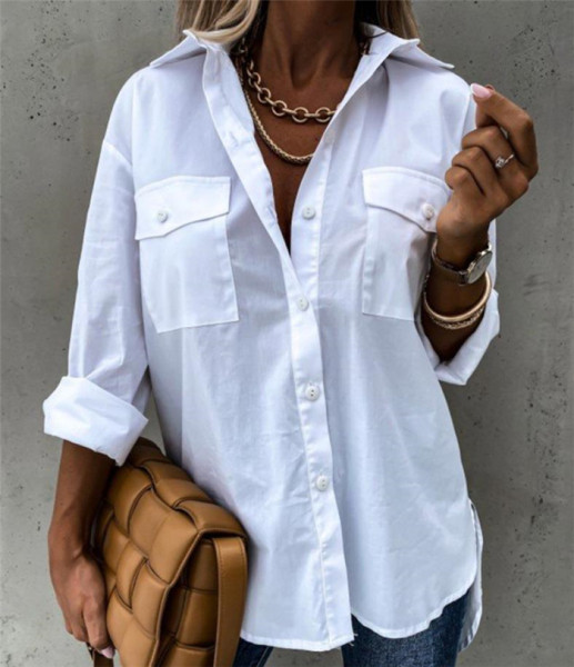 Asümmeetriline pikk taskutega särk