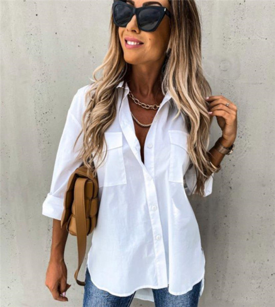 Asümmeetriline pikk taskutega särk