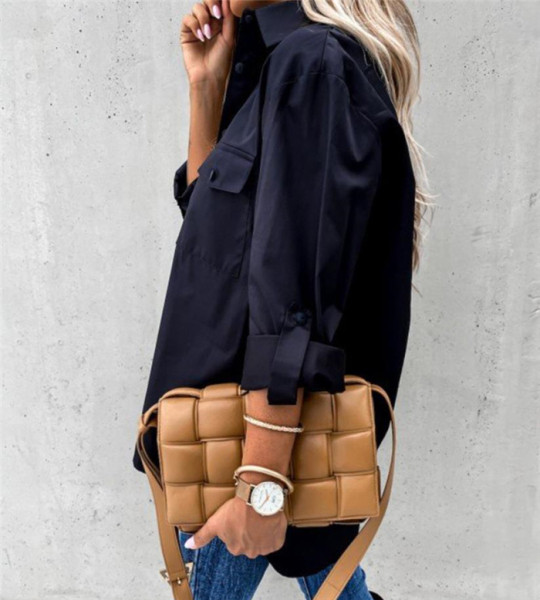 Asümmeetriline pikk taskutega särk