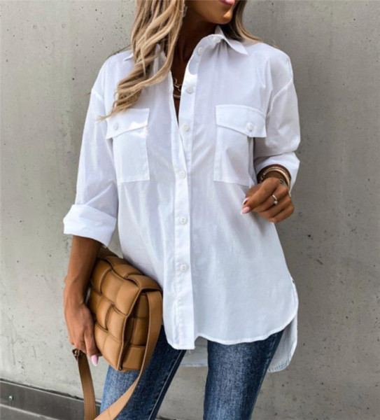 Asümmeetriline pikk taskutega särk